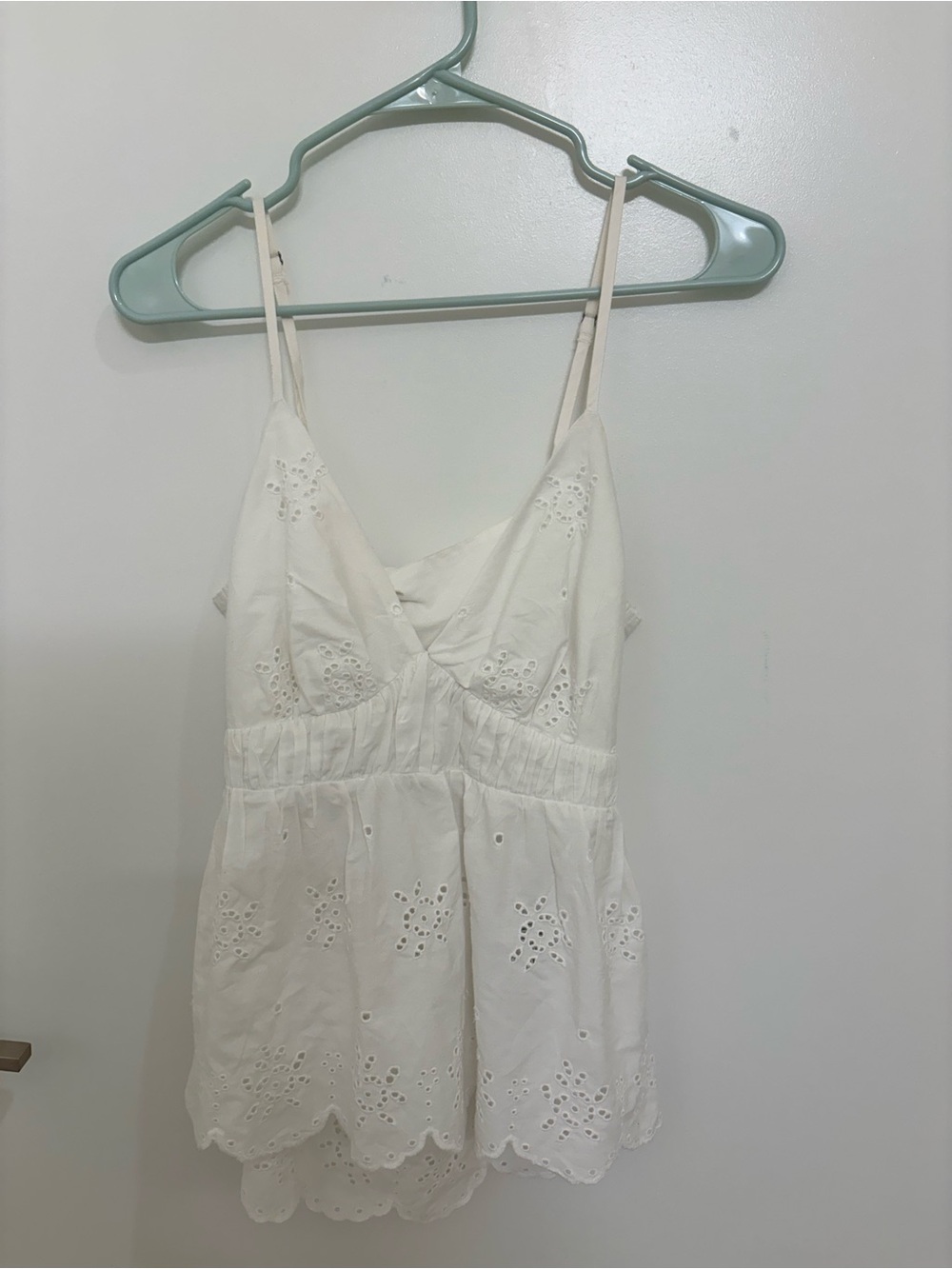 Abercrombie & Fitch White Eyelet Tank Top